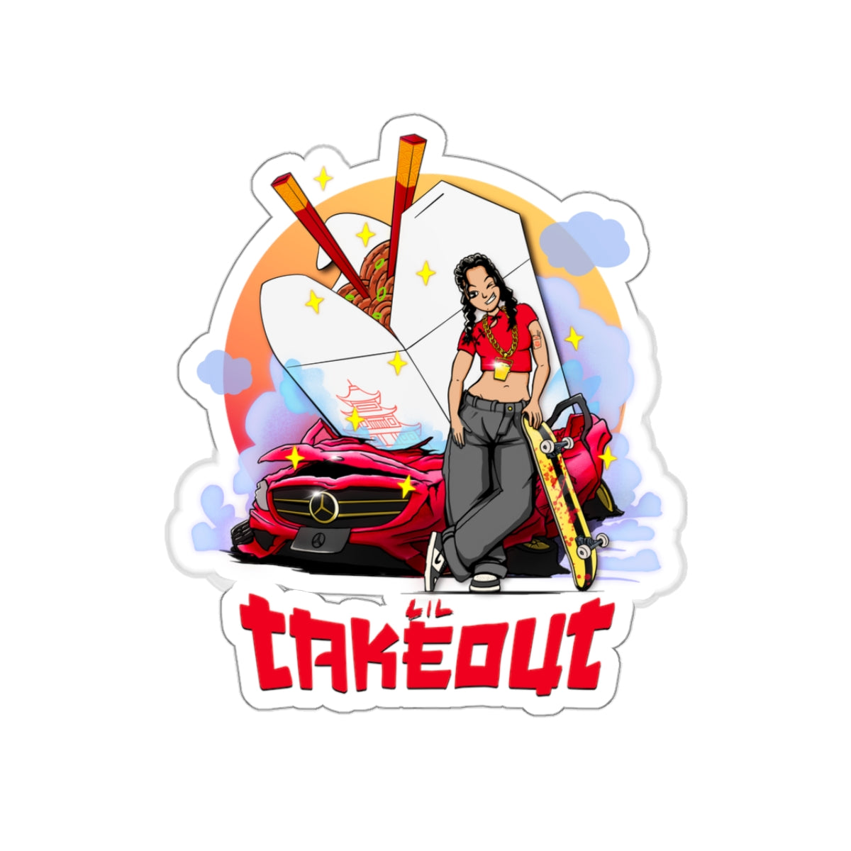 Lil Takeout Kiss-Cut Stickers